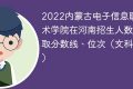 2022内蒙古电子信息职业技术学院在河南招生人数、录取分数线、位次（文科+理科）