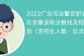 2022广东司法警官职业学院在安徽录取分数线及招生计划（含招生人数、位次）